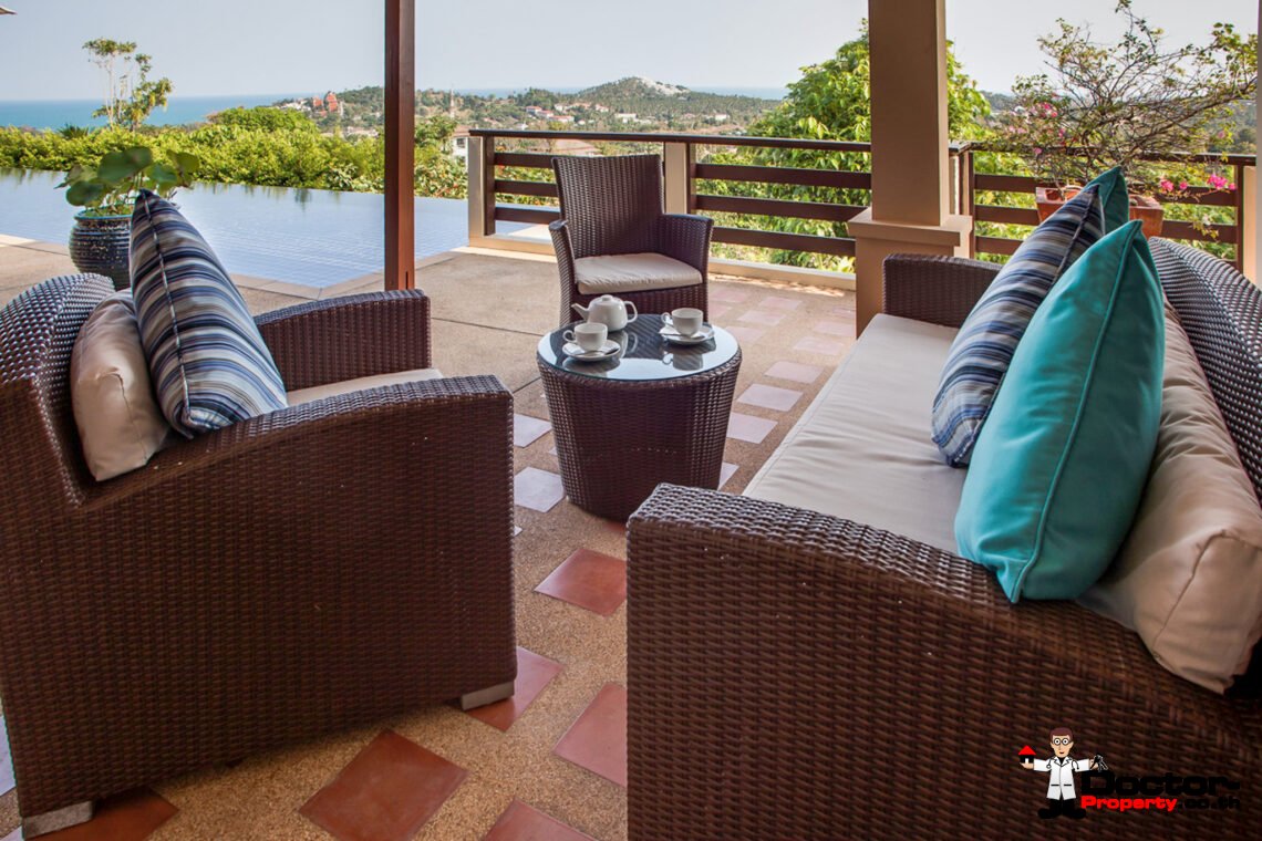 Luxurious 5 Bedroom Villa with Stunning Sea View in Cheong Mon, Koh Samui – For Sale